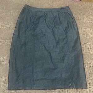 Elia Dark Gray Tailored Midi Skirt Size 42 Large Cotton Blend